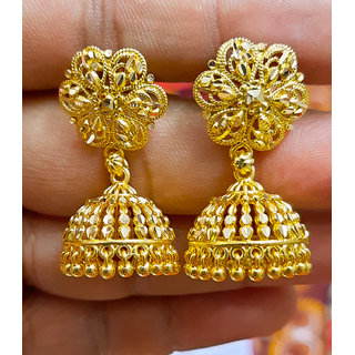 luv fashion Tradtional 1gm jumkhi gold n micron plated - Earrings | Buy online on ZillyBuy