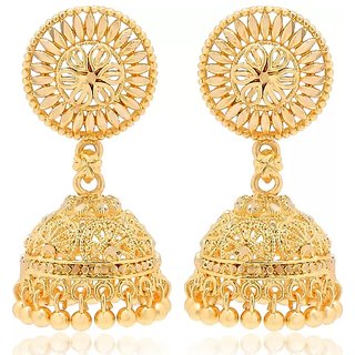 luv fashion Tradtional 1gm jumkhi gold n micron plated