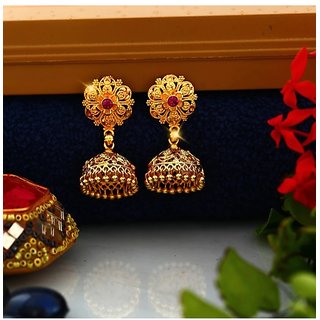 Tradtional 1gm jumkhi gold n micron plated - Earrings | Buy online on ZillyBuy