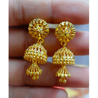 luv fashion Tradtional 1gm jumkhi gold n micron plated