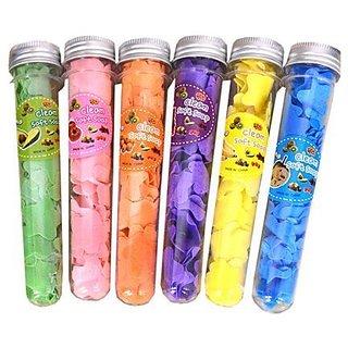 Homeeware Paper Soap Clean Soft Bath for Travel in Flower Design Tube Shape Bottle, 6- Pieces -(Multicolor)