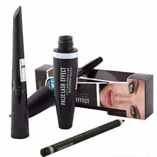 3 in 1 Eye Makeup Natural Cosmetic Waterproof Eye Liner , mascara  Eyebrow Pencil - Makeup - Eyes | Buy online on ZillyBuy