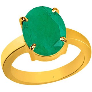 RS Jewellers Certified Emerald Panna 5.22 Carat Panchdhatu Gold Plating Astrological Ring for Men  Women