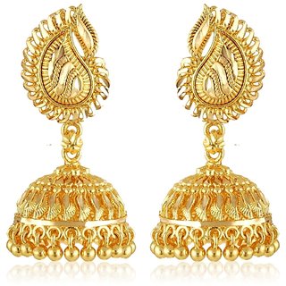 Traditional 1gm gold and micron plated  jhumkis - Earrings | Buy online on ZillyBuy