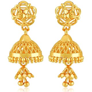 Traditional 1gm gold and micron plated  jhumkis - Earrings | Buy online on ZillyBuy