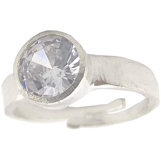 RS GEMSEXPORT Certified Zircon 5.10 RATTI Bold Silver Ring for Men  Women