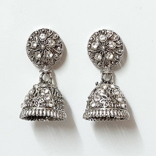 luv fashion silver oxidized jhumkis - Earrings | Buy online on ZillyBuy