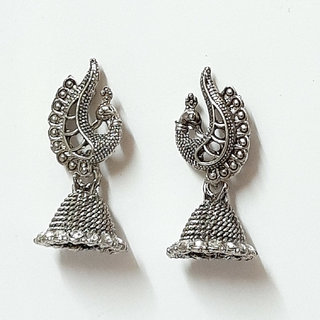 luv fashion silver oxidized jhumkis - Earrings | Buy online on ZillyBuy