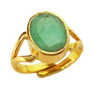RS Jewellers Certified Emerald Panna 4.13 Carat Panchdhatu Gold Plating Astrological Ring for Men  Women