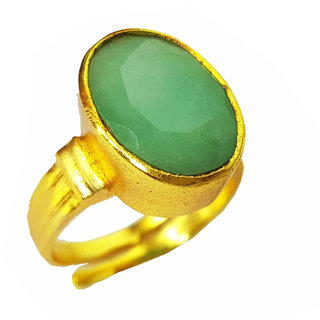 RS Jewellers Certified Emerald Panna 5.02 Carat Panchdhatu Gold Plating Astrological Ring for Men  Women