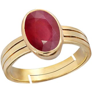 RS JEWELLERS Gemstones 5.83 Ratti Natural Certified RUBY manik Gemstone Panchdhatu Ring ,Pukhraj Birthstone Astrology Ri