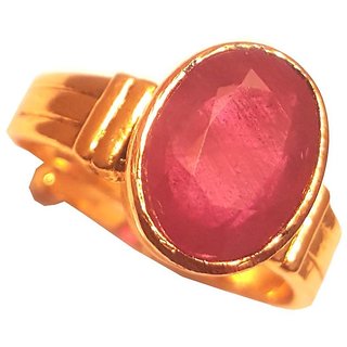 RS JEWELLERS Gemstones 5.63 Ratti Natural Certified RUBY manik Gemstone Panchdhatu Ring ,Pukhraj Birthstone Astrology Ri