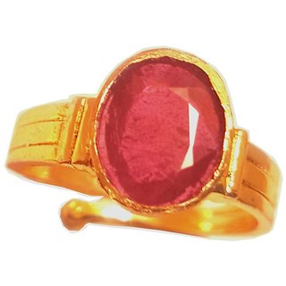 RS JEWELLERS Gemstones 6.03 Ratti Natural Certified RUBY manik Gemstone Panchdhatu Ring ,Pukhraj Birthstone Astrology Ri