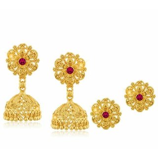 luv fashion Tradtional 1gm jumkhi gold n micron plated combo. - Earrings | Buy online on ZillyBuy