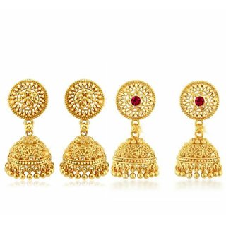 luv fashion Tradtional 1gm jumkhi gold n micron plated combo. - Earrings | Buy online on ZillyBuy