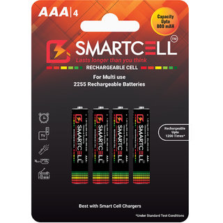 Smartcell AAA Ni-MH Rechargeable Battery 800mAH Pack of 4