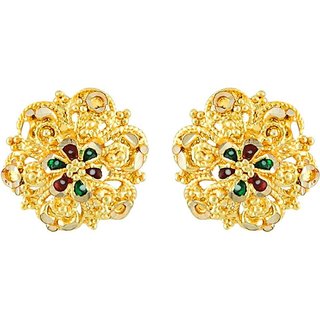 luv fashion Tradtional 1gm stud gold n micron plated - Earrings | Buy online on ZillyBuy