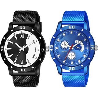 hrv mens round dial multi strap analog watch