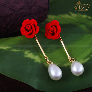 Vighnaharta Valentine Gift Gold Plated alloy Moti Drop Earring for Women and Girls - Earrings | Buy online on ZillyBuy