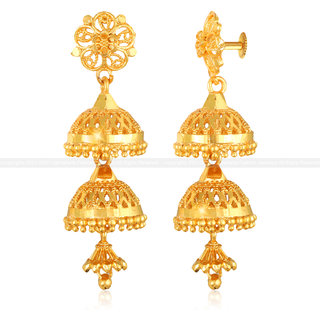 Allure Beautiful Jhumki Earrings Elite Fancy Gold Plated for Women and Girls - Earrings | Buy online on ZillyBuy