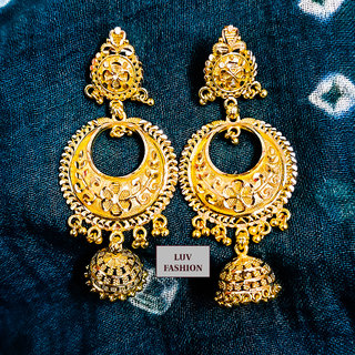 Traditional 1gm gold and micron plated  jhumkis - Earrings | Buy online on ZillyBuy