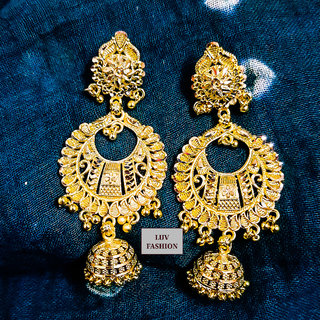 Traditional 1gm gold and micron plated  jhumkis - Earrings | Buy online on ZillyBuy