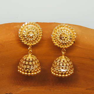 Traditional 1gm gold and micron plated  jhumkis - Earrings | Buy online on ZillyBuy