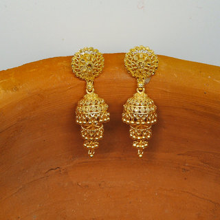 Traditional 1gm gold and micron plated  jhumkis - Earrings | Buy online on ZillyBuy