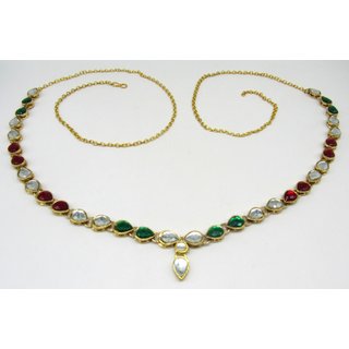 Marron Green Kundan Waist Belt