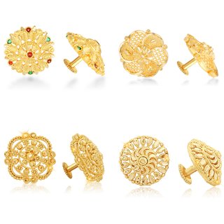 Vighnaharta Sizzling Fancy Alloy Gold Plated Stud Earring Combo set For Women and Girls - Earrings | Buy online on ZillyBuy