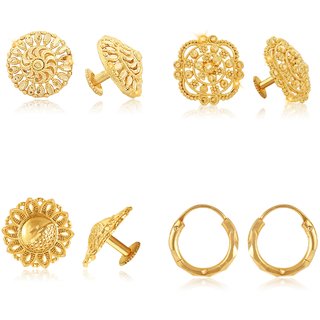 Vighnaharta Sizzling Fancy Alloy Gold Plated Stud Earring Combo set For Women and Girls - Earrings | Buy online on ZillyBuy