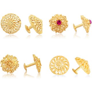 Vighnaharta Sizzling Fancy Alloy Gold Plated Stud Earring Combo set For Women and Girls - Earrings | Buy online on ZillyBuy