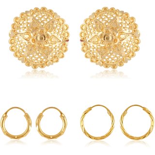 Allure Graceful Alloy Gold Plated Stud and bali Earring Combo set For Women and Girls - Earrings | Buy online on ZillyBuy