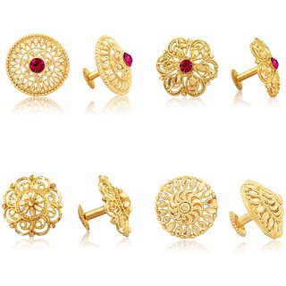 Vighnaharta Sizzling Fancy Alloy Gold Plated Stud Earring Combo set For Women and Girls - Earrings | Buy online on ZillyBuy