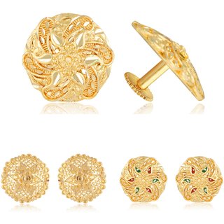 Allure Graceful Alloy Gold Plated Stud Earring Combo set For Women and Girls - Earrings | Buy online on ZillyBuy
