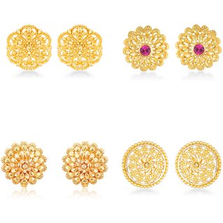 Vighnaharta Sizzling Charming Alloy Gold Plated Stud Earring Combo set For Women and Girls - Earrings | Buy online on ZillyBuy