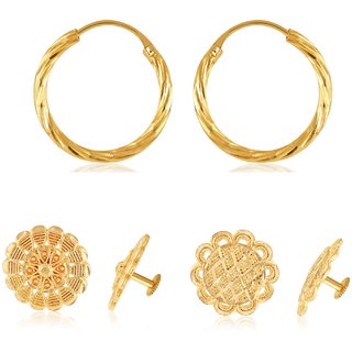 Shimmering Bejeweled Alloy Gold Plated Stud Earring Combo set For Women and Girls - Earrings | Buy online on ZillyBuy