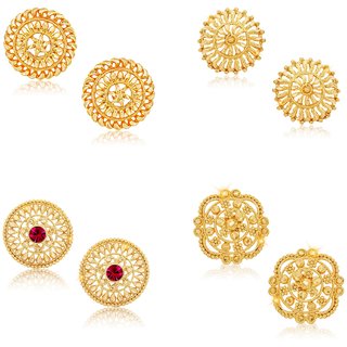 Vighnaharta Sizzling Charming Alloy Gold Plated Stud Earring Combo set For Women and Girls - Earrings | Buy online on ZillyBuy