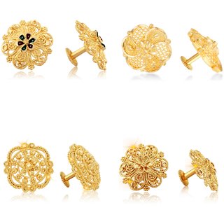 Vighnaharta Sizzling Charming Alloy Gold Plated Stud Earring Combo set For Women and Girls - Earrings | Buy online on ZillyBuy