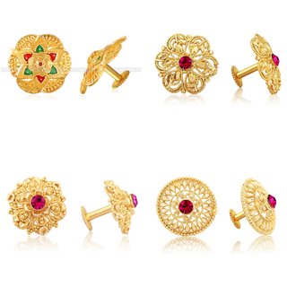 Vighnaharta Sizzling Charming Alloy Gold Plated Stud Earring Combo set For Women and Girls - Earrings | Buy online on ZillyBuy