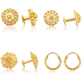 Vighnaharta Allure Graceful Alloy Gold Plated Stud Earring Combo set For Women and Girls - Earrings | Buy online on ZillyBuy