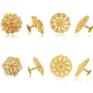 Vighnaharta Shimmering Bejeweled Alloy Gold Plated Stud Earring Combo set For Women and Girls - Earrings | Buy online on ZillyBuy