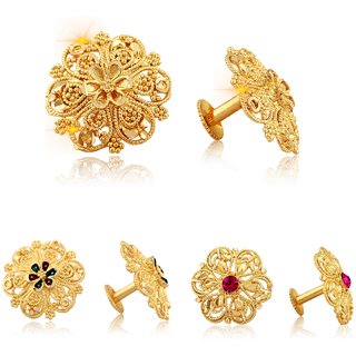 Sizzling Graceful Alloy Gold Plated Stud Earring Combo set For Women and Girls - Earrings | Buy online on ZillyBuy