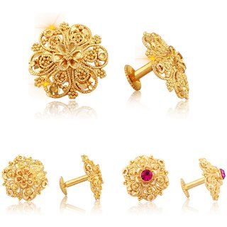 Twinkling Charming Alloy Gold Plated Stud Earring Combo set For Women and Girls - Earrings | Buy online on ZillyBuy