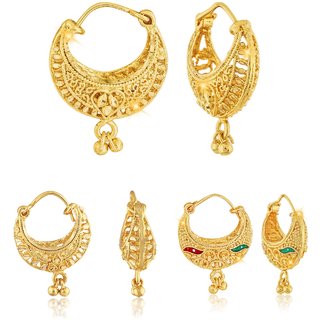 Allure Charming Alloy Gold Plated Stud and Chandbali Earring Combo set For Women and Girls - Earrings | Buy online on ZillyBuy
