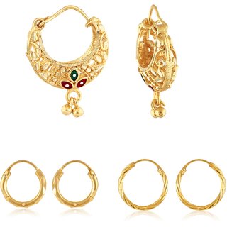 Allure Charming Alloy Gold Plated Stud and Chandbali Earring Combo set For Women and Girls - Earrings | Buy online on ZillyBuy