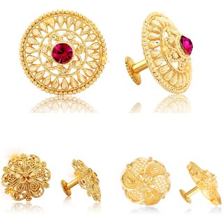 Sizzling Chunky Alloy Gold Plated Stud Earring Combo set For Women and Girls - Earrings | Buy online on ZillyBuy