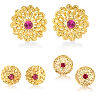 Sizzling Chunky Alloy Gold Plated Stud Earring Combo set For Women and Girls - Earrings | Buy online on ZillyBuy