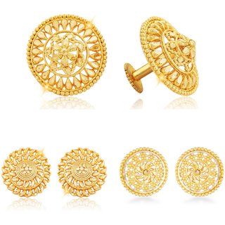 Sizzling Fancy Alloy Gold Plated Stud Earring Combo set For Women and Girls - Earrings | Buy online on ZillyBuy