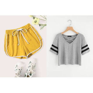 Vivient Mustrud Short And Grey Cross Neck Combo